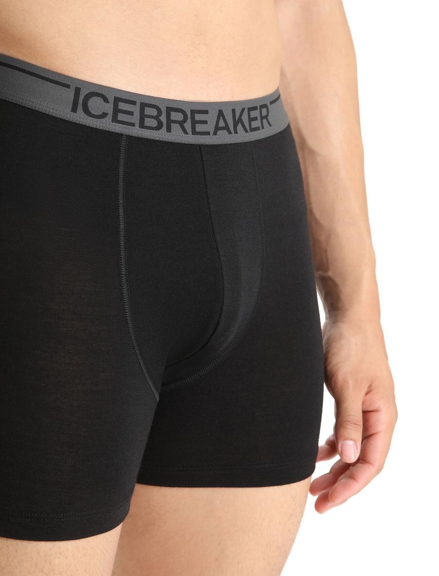 Sous Vêtement Icebreaker Merino Anatomica Boxers Homme Noir | FR 1317NWYB